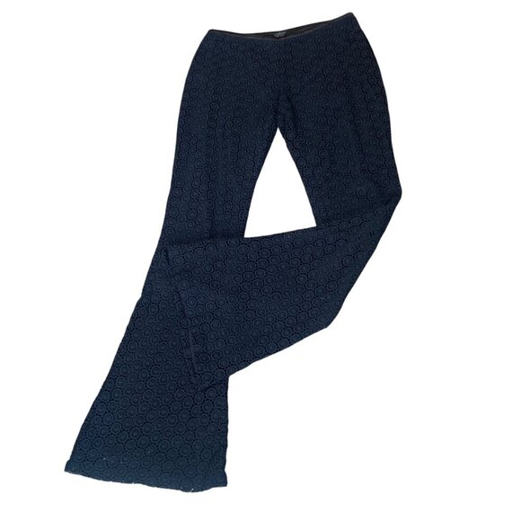 Guess by Marciano BOHO Kick Flare Black Eyelet Lace Pants Sz 6 #240N - Picture 2 of 9